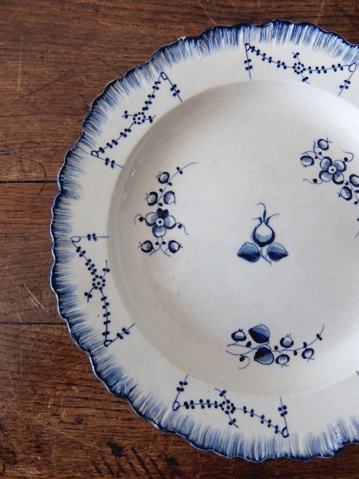 Blue Feather Edge Creamware (A0522)
