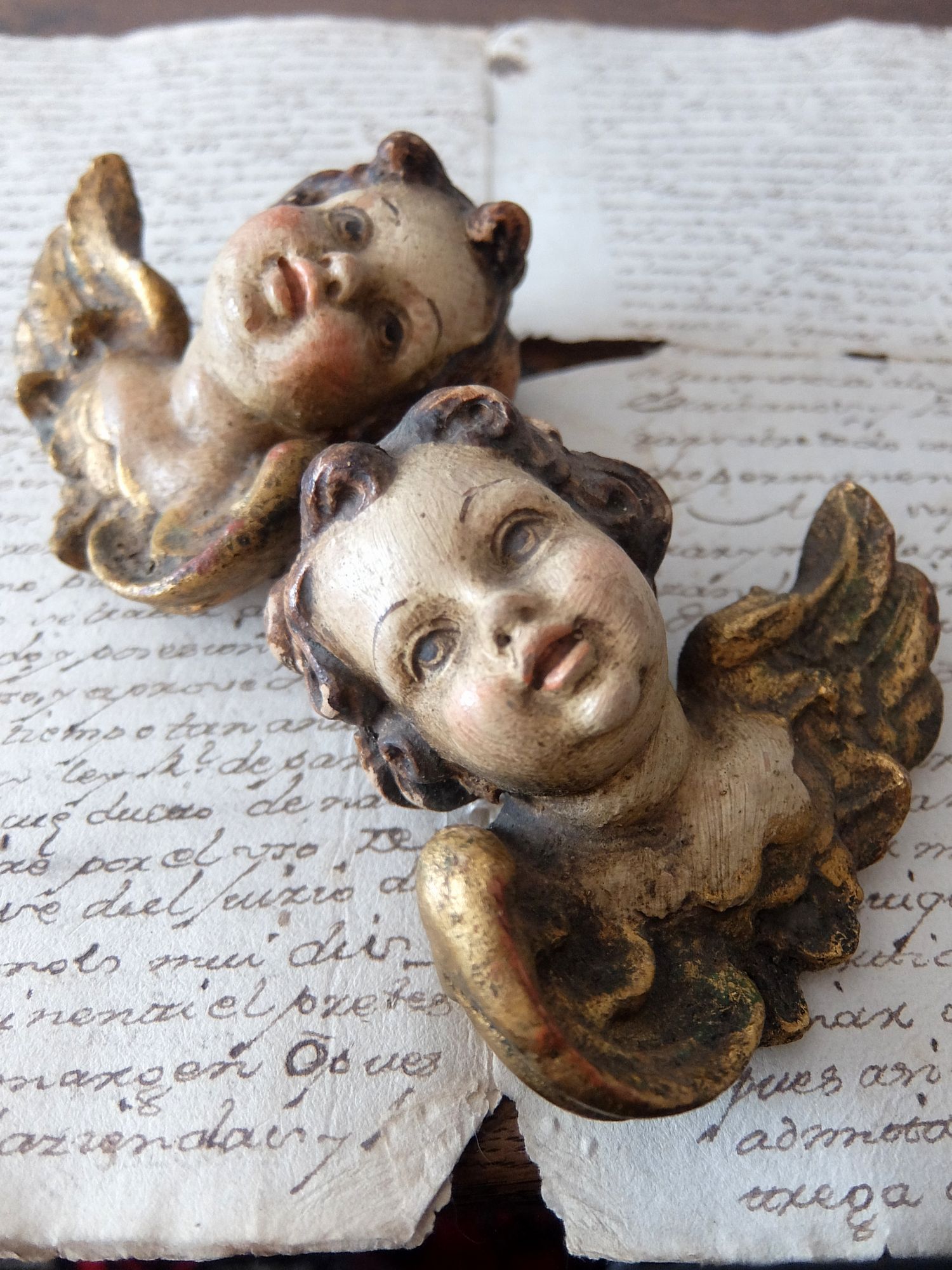 Pair of Carved Angels (B0725)