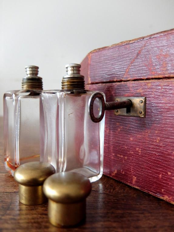 Antique Jewelry Case & Perfume Bottles (D0422)