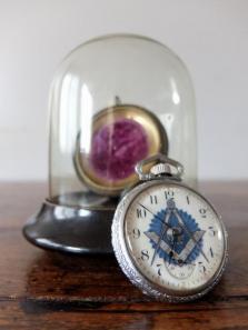 Masonic Pocket Watch with Globe (A0722)