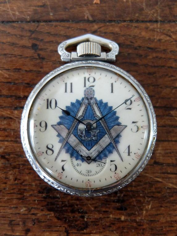Masonic Pocket Watch with Globe (A0722)